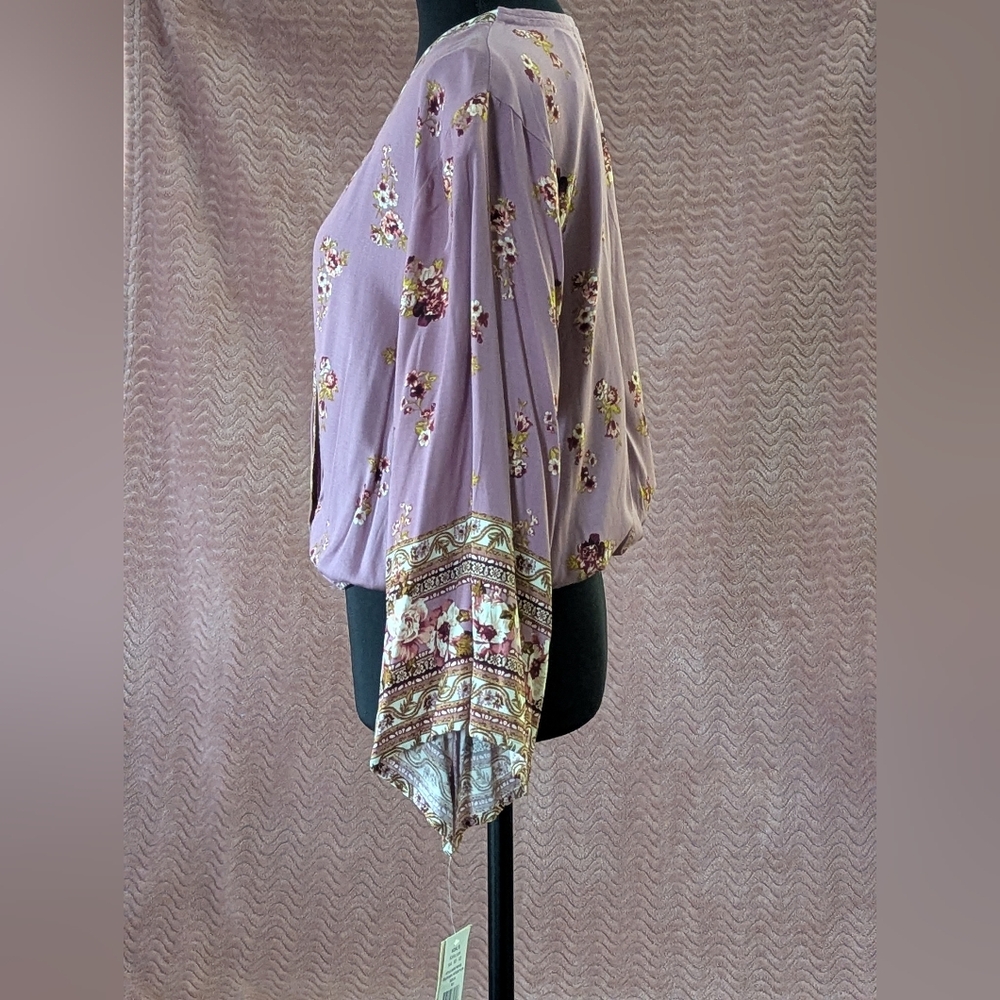 NWT Rewind Women's /Juniors Antique Plum Floral Top - Picture 5 of 8